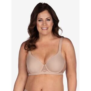 Leading Lady Brigitte lace underwire t-shirt bra tan nude sz 36D $38 WL50